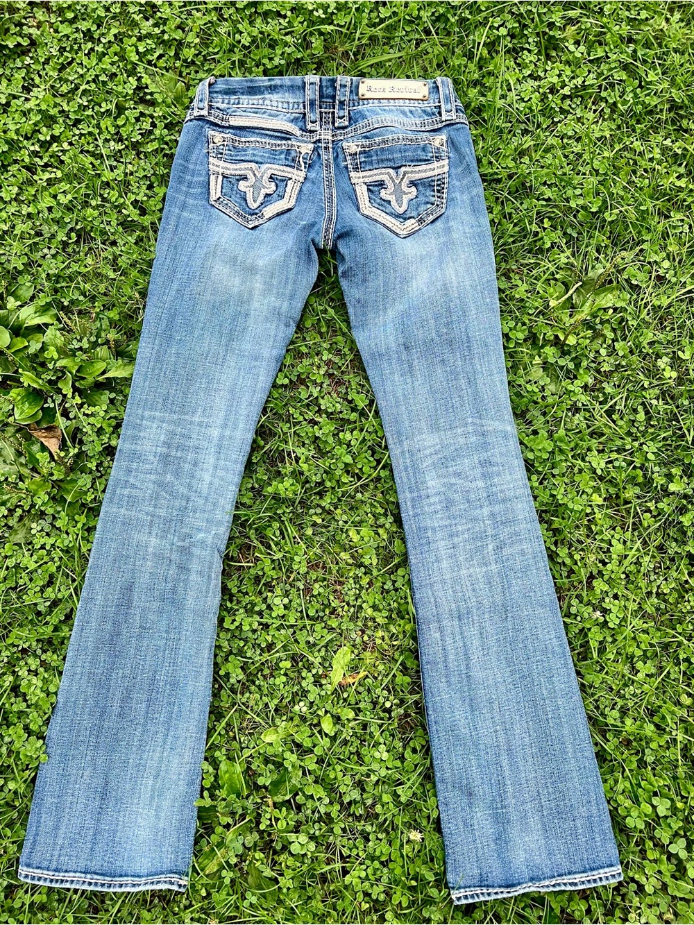 NWOT NEW Buckle Rock Revival Jacklyn Boot Jeans 27 distressed 🔥🥹🥵 y2k Lowrise